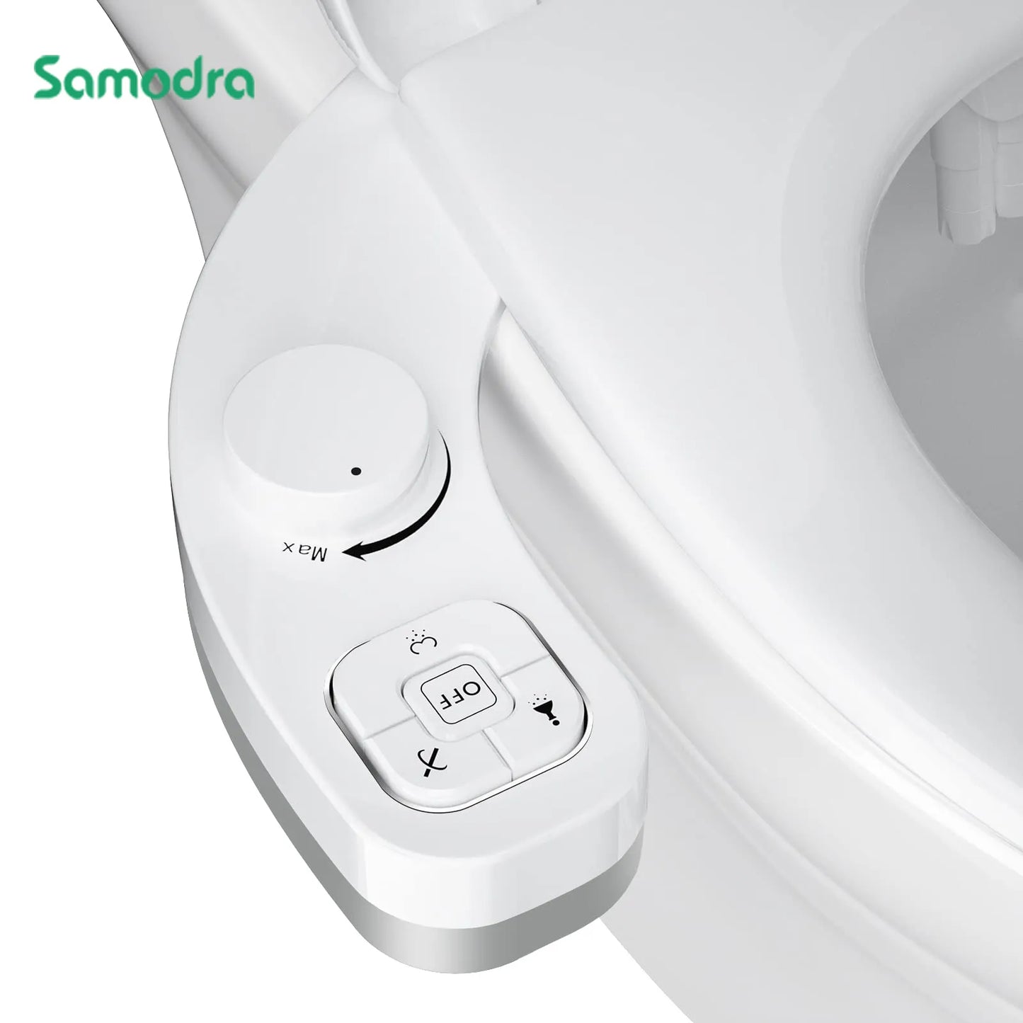 SAMODRA Nicht-elektrisches Bidet – selbstreinigende Doppeldüse (Front- und Heckwäsche), Wasser-Bidet-Toilettensitzaufsatz