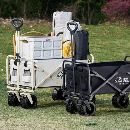 Klappwagen mit Rädern, große Kapazität, Multifunktionswagen, Gartenpark, Strand, Campingwagen, tragbarer Grillwagen