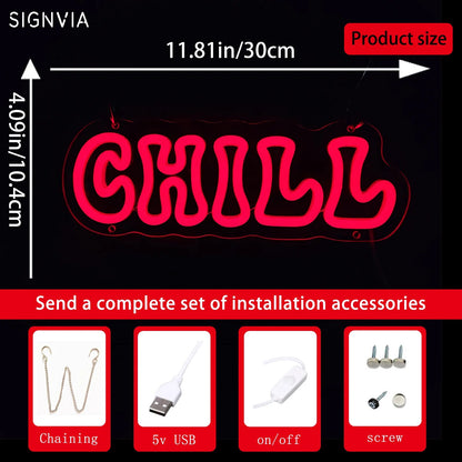 Neon Sign Light Chill Room Wall Neon Led for Party Bar Club Neon Lights Letter LED Signs Bedroom Night Lights Wedding Decoration