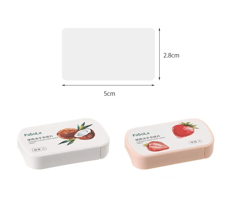 Portable Mini Strawberry Paper Soap Disposable Hand Washing Scented Soap Papers Hand Care Cleaning Soaps Bath Travel Supplies