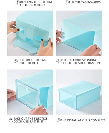 Transparent Lid Shoe Box Sets Shoes Organizers Thickened Foldable Dustproof Storage Boxs Stackable Combined Shoe Cabinet