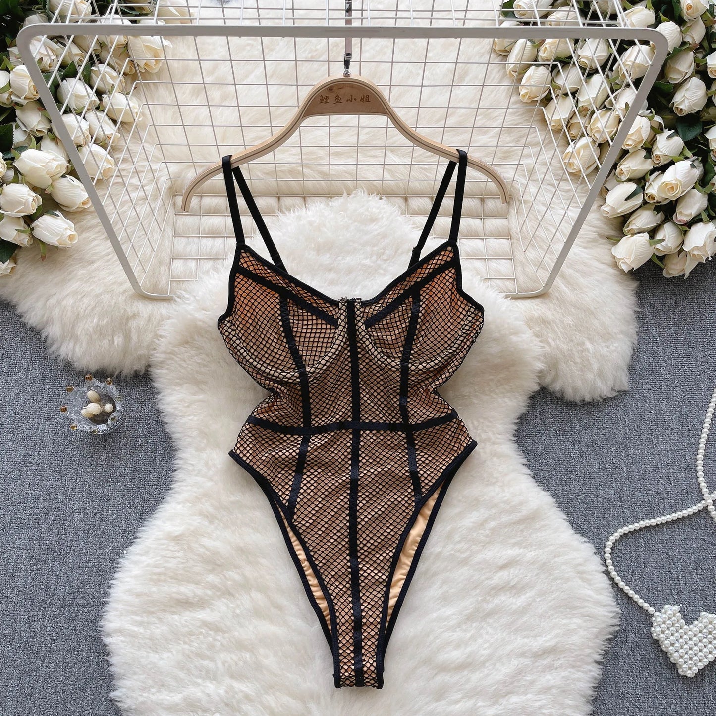 Ladies Strap Backless Sexy Bodysuits Sleeveless Corset Sheath Sensual Bikini 2023 Fashion Mesh   Playsuits Wanita