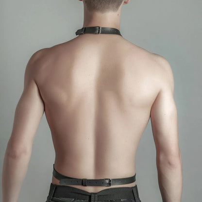 Leder Männer Harness Gürtel mit Schnalle Kleidung Punk Goth Brust Körper Harness Riemen Sexuelle Männliche Dessous