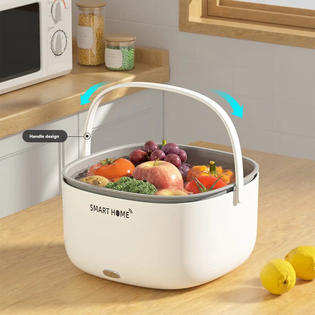 Ultrasound Electric Vegetable Washers Household Food Grains Purifie Basket Wireless Kitchen Gadgets for Tableware Bottles