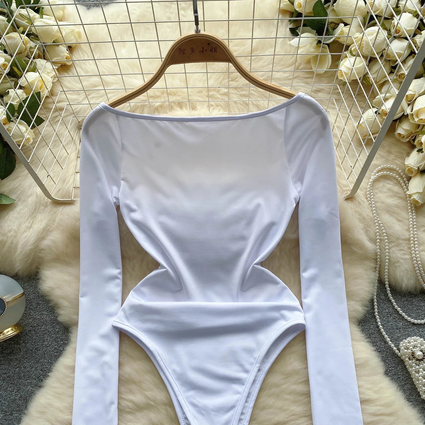 Mode Einfachen Stil Sexy Bodys Frauen Off Schulter Lange Ärmeln Mantel Strampler Sinnliche Offene Gabelung Schlank Playsuits Wanita