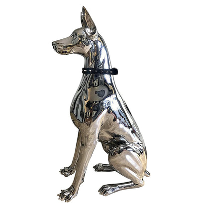 Wohnkultur Skulptur Dobermann Hund Kleine Kunst Tierstatuen Figur Raumdekoration Harz Statue Ornament Geschenk Weihnachtsgeschenk