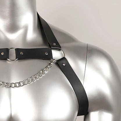 Männer Sexuelle Brust Leder Harness Gürtel Verstellbare Körper Harness Strap Rave Kleidung für Erwachsene