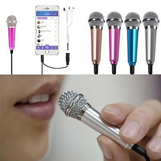 Microphone Portable 3.5mm Stereo Studio Mic KTV Karaoke Mini Microphone For Smart Phone Laptop PC Desktop Handheld Audio