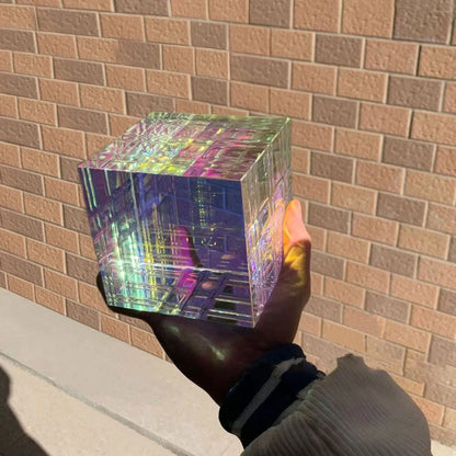 Estatua de cubo mágico K9, escultura de cubo croma Magik de cristal, decoración de escritorio para el hogar, Artesanías hechas a mano, regalo de cumpleaños