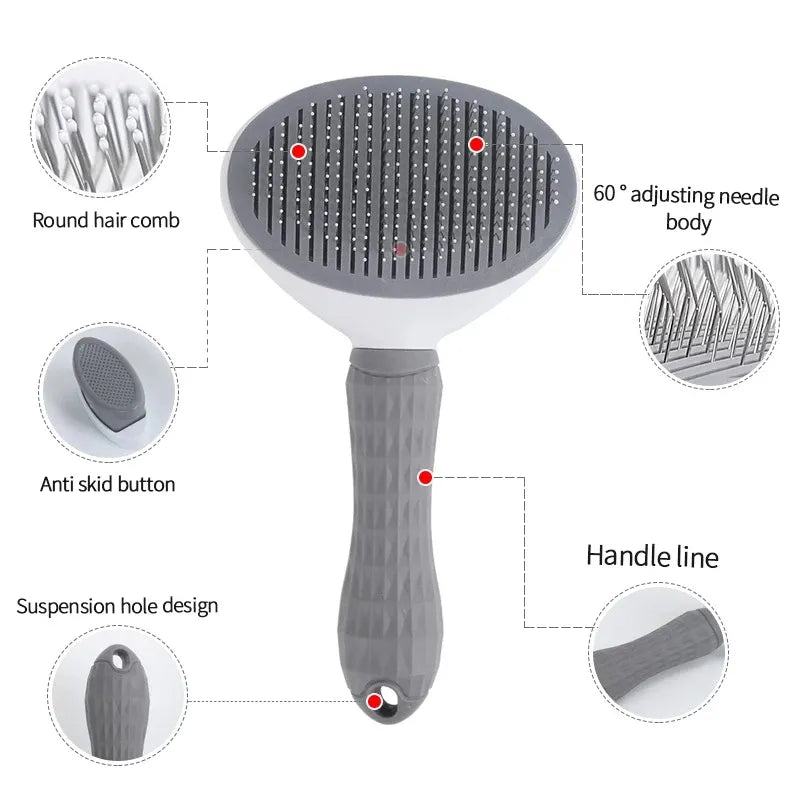 Pet Dog Brush Cat Comb Self Cleaning Pet Hair Remover Brush For Dogs Cats Grooming Tools Pets Dematting Comb Dogs