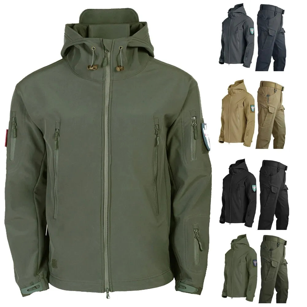 Winter Autumn Fleece Men Jacket Military Tactical Waterproof Suit Outdoor Fishing Hiking Camping Tracksuits Coat Thermal