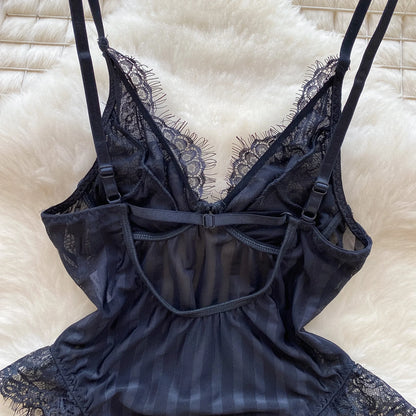 Sheer Mesh Lace Sexy Bodysuits New Women Sleeveless Sheath Underwear Sleepwear 2023 Transparent   Playsuits Wanita