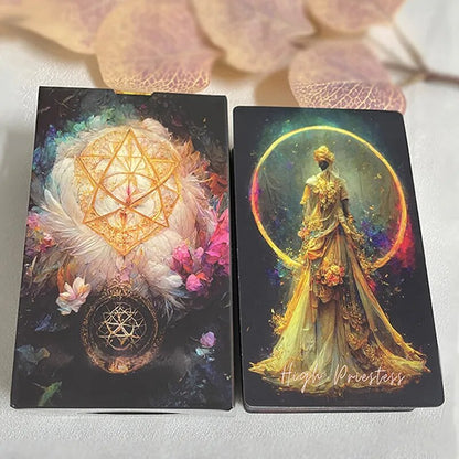 Cartas de Tarot, baraja de Tarot de adivinación, 12x7cm, baraja inglesa, cartas de runas de alta calidad, profeta con guía de papel, fundas para cartas, rituales