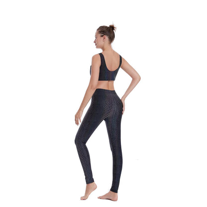 Frauen Med Taille Neue Schlangenleder Bunte Reflektierende Knöchel Länge Leggings Fitness Sport Hip Lift Elastische Hosen Nachtclub Tragen