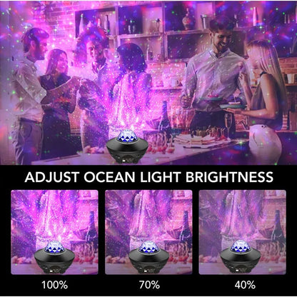 Starry Projector Galaxy Night Light with Ocean Wave Music Speaker Sky Light Projector for Bedroom Decoration Birthday Gift Party