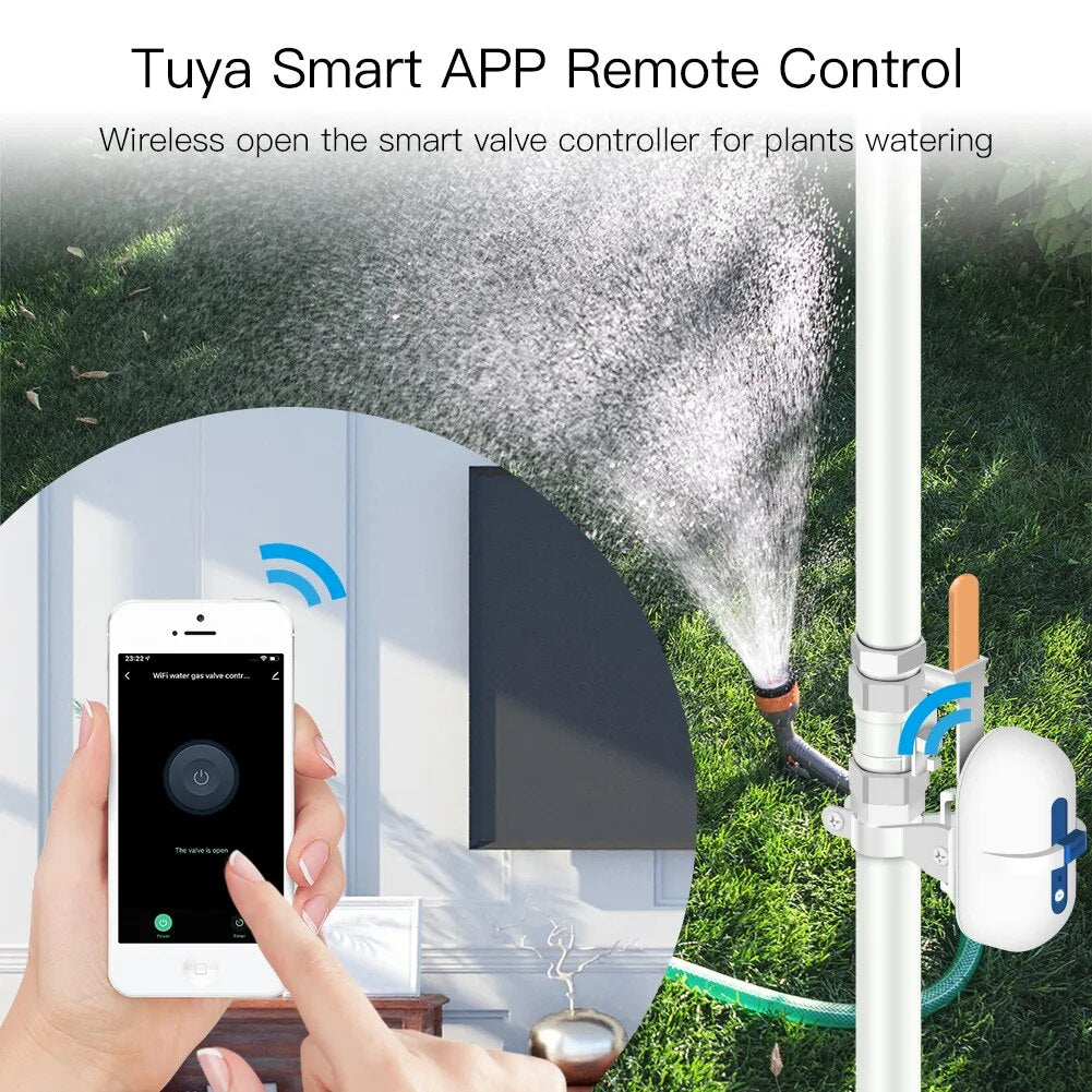 Tuya WiFi inteligente/ZigBee tubería de agua y Gas controlador de válvula de cierre automático Control de aplicación remota Smart Life con Alexa Google Home