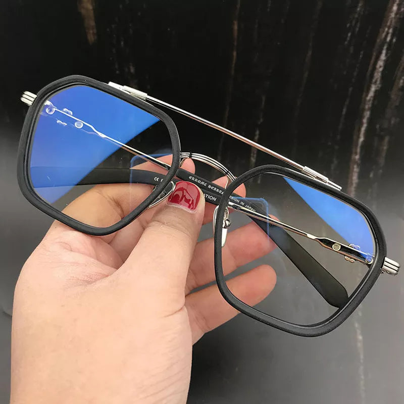 Nuevas gafas cuadradas para miopía con doble haz de luz azul, gafas de gran tamaño para hombres y mujeres, gafas graduadas con montura mate, dioptrías de-1,0 a-6,0