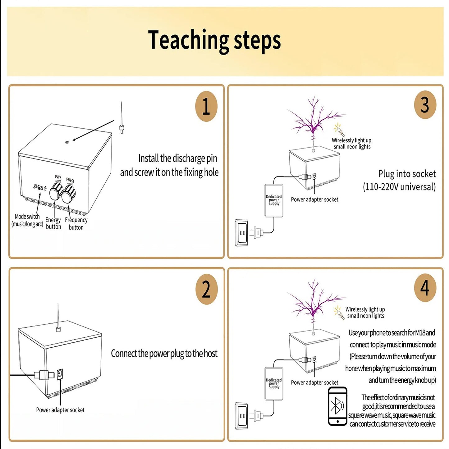 Multi-Function Tesla Music Tesla Coil Speaker, Wireless Transmission Lighting, Science and Education Experimental Products