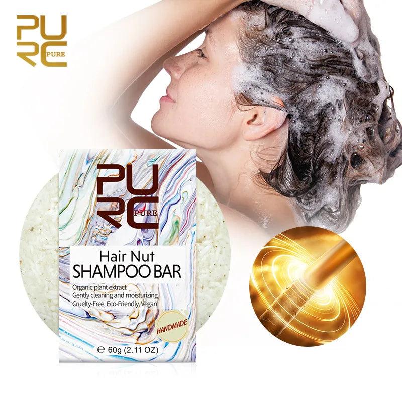 Champú para el cabello orgánico Natural, jabón sin silicona, lavanda, champú para el cabello, barra hecha a mano, jabón nutritivo para reparar el cuidado del cabello dañado