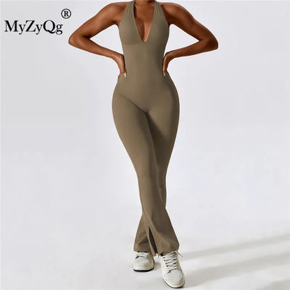 MyZyQg Mono de Yoga sin Mangas con Espalda Ajustada para Mujer, Mono de Baile, Ejercicio, Fitness, Levantamiento de Cadera, Micro Bodyfitting, Monos Deportivos