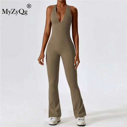 MyZyQg Women Tight Bangage Back Sleeveless Yoga Jumpsuit Dance Exercise Fitness Hip Lift Micro Bodyfitting Sports Playsuits