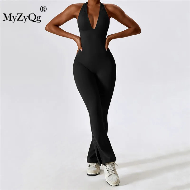 MyZyQg Frauen Enge Bangage Zurück Ärmellose Yoga Overall Tanz Übung Fitness Hip Lift Micro Bodyfitting Sport Playsuits