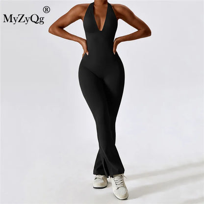 MyZyQg Women Tight Bangage Back Sleeveless Yoga Jumpsuit Dance Exercise Fitness Hip Lift Micro Bodyfitting Sports Playsuits