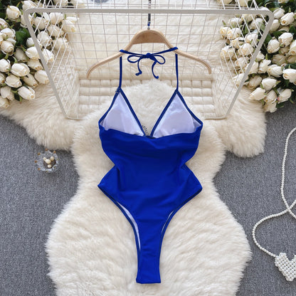 Sequins Shiny Slim Sexy Bodysuits Women Strap V Neck Backless Swimsuits 2023 Fashion Tassel  Sensual Playsuits Wanita