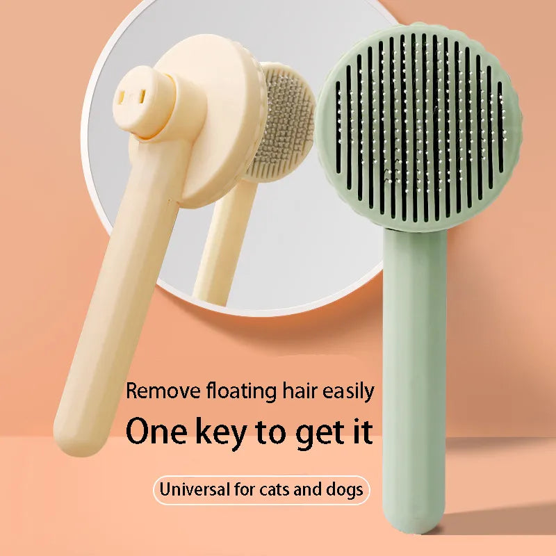 Pet Hair Removal Comb Cat Brush Self Cleaning Slicker Brush for Cats Dogs Hair Remover Scraper Pet Grooming Tool Cat