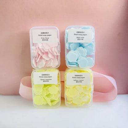 Portable Mini Strawberry Paper Soap Disposable Hand Washing Scented Soap Papers Hand Care Cleaning Soaps Bath Travel Supplies