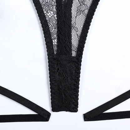 Feder-Dessous-Sets für Damen, luxuriöses G-String-Spitzenunterwäsche-Set, sexy BH und Höschen-Set mit Kettenstrumpfband, Intim