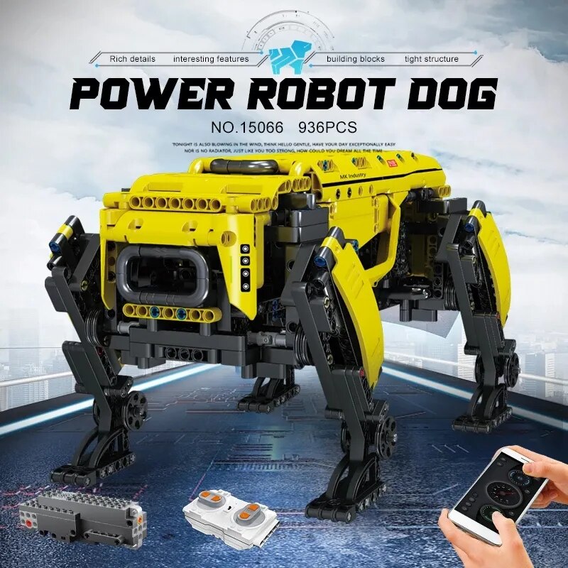 MOULD KING 15066 juguetes de alta tecnología la aplicación y RC motorizado Boston Dynamics perro grande en miniatura AlphaDog bloques de construcción regalos para niños