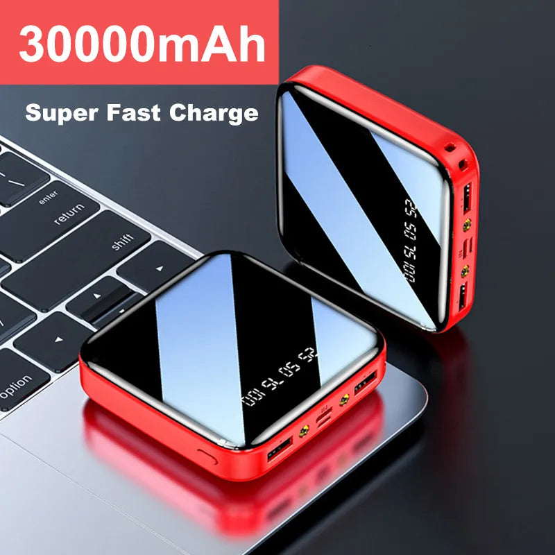 Mini Power Bank 30000 mAh Tragbare Super Schnelle Ladegerät Externe Batterie Pack Für Xiaomi iPhone Samsung Poverbank Digital Display