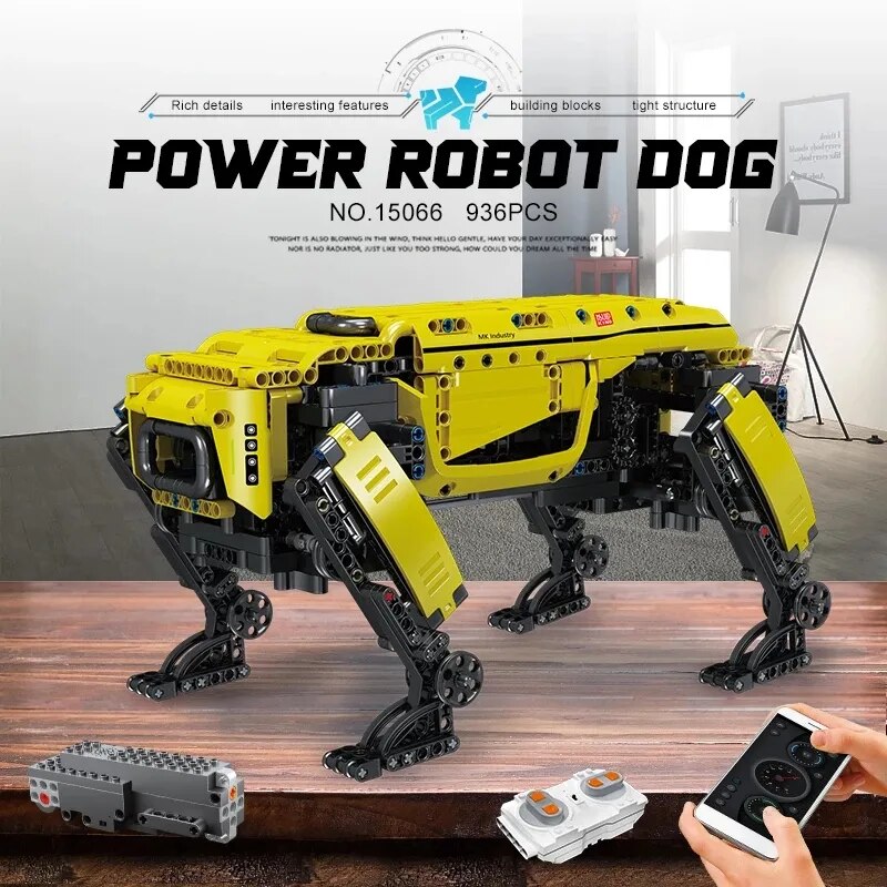 MOLD KING 15066 High-Tech-Spielzeug, das APP&amp;RC motorisierte Boston Dynamics Big Dog Modell AlphaDog Bausteine ​​Ziegel Kindergeschenke