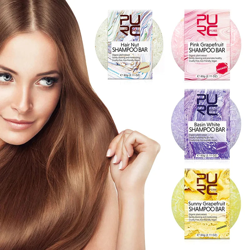 Champú para el cabello orgánico Natural, jabón sin silicona, lavanda, champú para el cabello, barra hecha a mano, jabón nutritivo para reparar el cuidado del cabello dañado