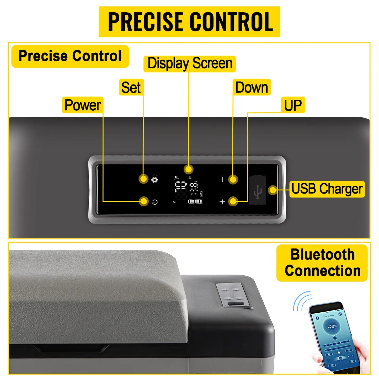 VEVOR 20L 22L 35L 45L 55L refrigerador de coche Mini refrigerador congelador compresor portátil refrigerador 12/24V DC 110-240V caja de hielo para Camping