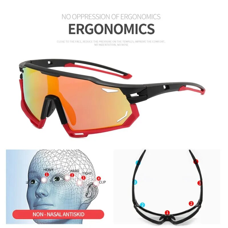 Photochromic Cycling Glasses Men Women Sunglasses Mountain Bike Road Eyewear New Bicycle Riding Outdoor Sports Hiking Goggles