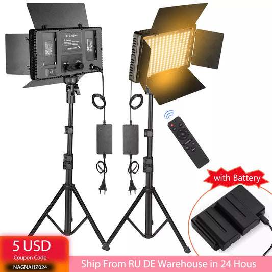 Nagnahz U800+ LED-Videoleuchte, Fotostudio-Lampe, zweifarbig, 2500 K-8500 K, dimmbar, mit Stativ-Fernbedienung für Videoaufnahmen