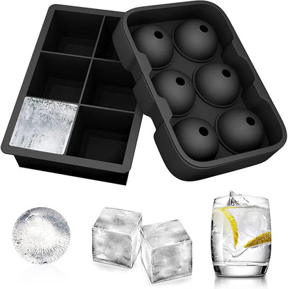 Máquina de hielo reutilizable de calidad alimentaria, herramientas para helado, molde para bolas de hielo, bandeja de hielo cuadrada redonda, molde de silicona para cubitos de hielo, herramientas de cocina