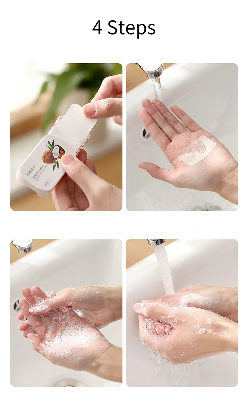 Portable Mini Strawberry Paper Soap Disposable Hand Washing Scented Soap Papers Hand Care Cleaning Soaps Bath Travel Supplies