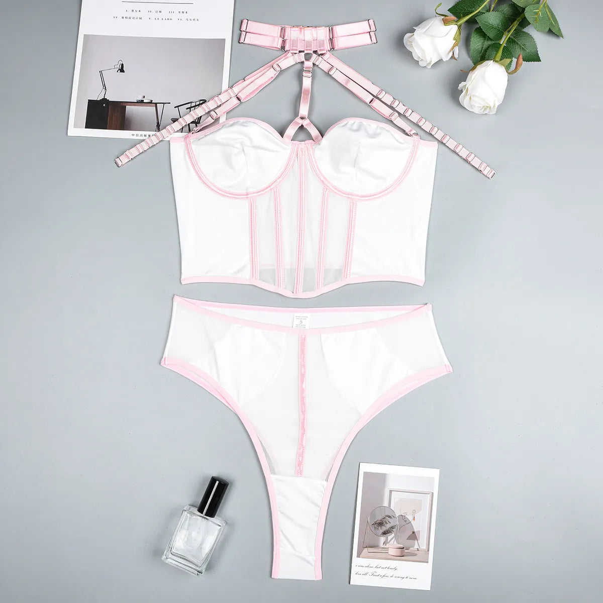 Sinnliches Dessous-BH-Ausgefallenes Unterwäsche-Set für Damen, 2-teilig, feenhafte, intime, klassische Damen-Sets