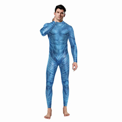 Movie Avatar The Way of Water Alien Cosplay 3D Jumpsuit Women Men Avatar Cosplay Costume Halloween Zenti Party Bodysuit