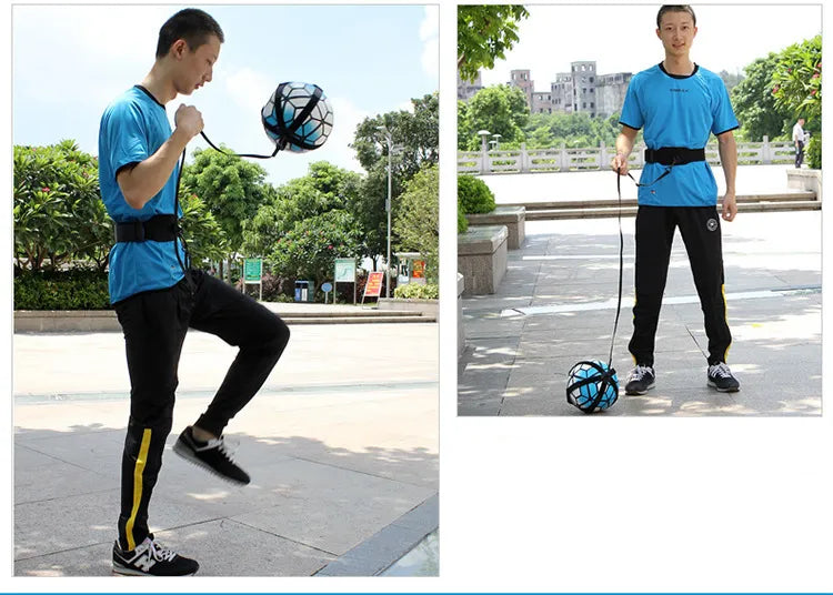 Soccer Ball Juggle Bags Children Auxiliary Circling Belt Kids Football Training Equipment Kick Solo Soccer Trainer Football Kick