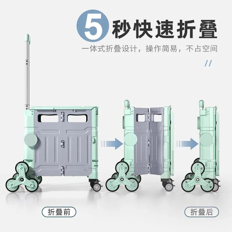 Outdoor Shopping Cart Folding Shopping Cart Portable Vegetable Basket Trolley Car Set Up A Stall Household Cart