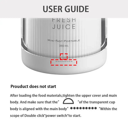 Reup Portable Blender 350ml Mini Portable Blender Smoothies 1400mAh FRESH JUICE Travel Electric Travel Portable Mixer Kitchen