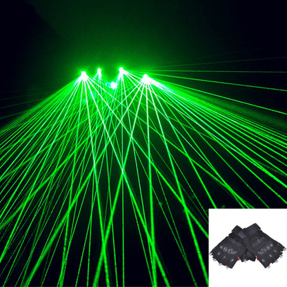 Green Laser Gloves Multi-line 4 Heads Beam Light Stage Performance Props For DJ Disco Music Festival Live Nightclub Club Show