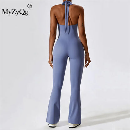 MyZyQg Women Tight Bangage Back Sleeveless Yoga Jumpsuit Dance Exercise Fitness Hip Lift Micro Bodyfitting Sports Playsuits