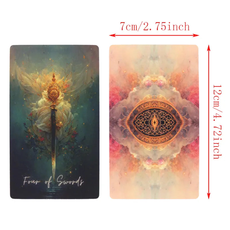 Cartas de Tarot, baraja de Tarot de adivinación, 12x7cm, baraja inglesa, cartas de runas de alta calidad, profeta con guía de papel, fundas para cartas, rituales