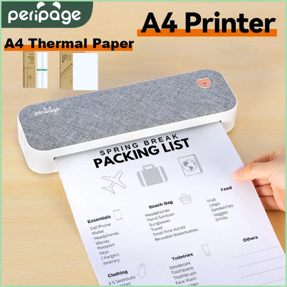 PeriPage-impresora A40 A4, impresora portátil de papel, USB, Bluetooth, inalámbrica, por transferencia térmica, para sistema IOS y Android