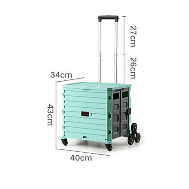 Portable Home Use Grocery Shopping Cart Stair Climbing Express Cart Foldable Shopping Pull Rod Driver Pull Cart Trolley Picnic